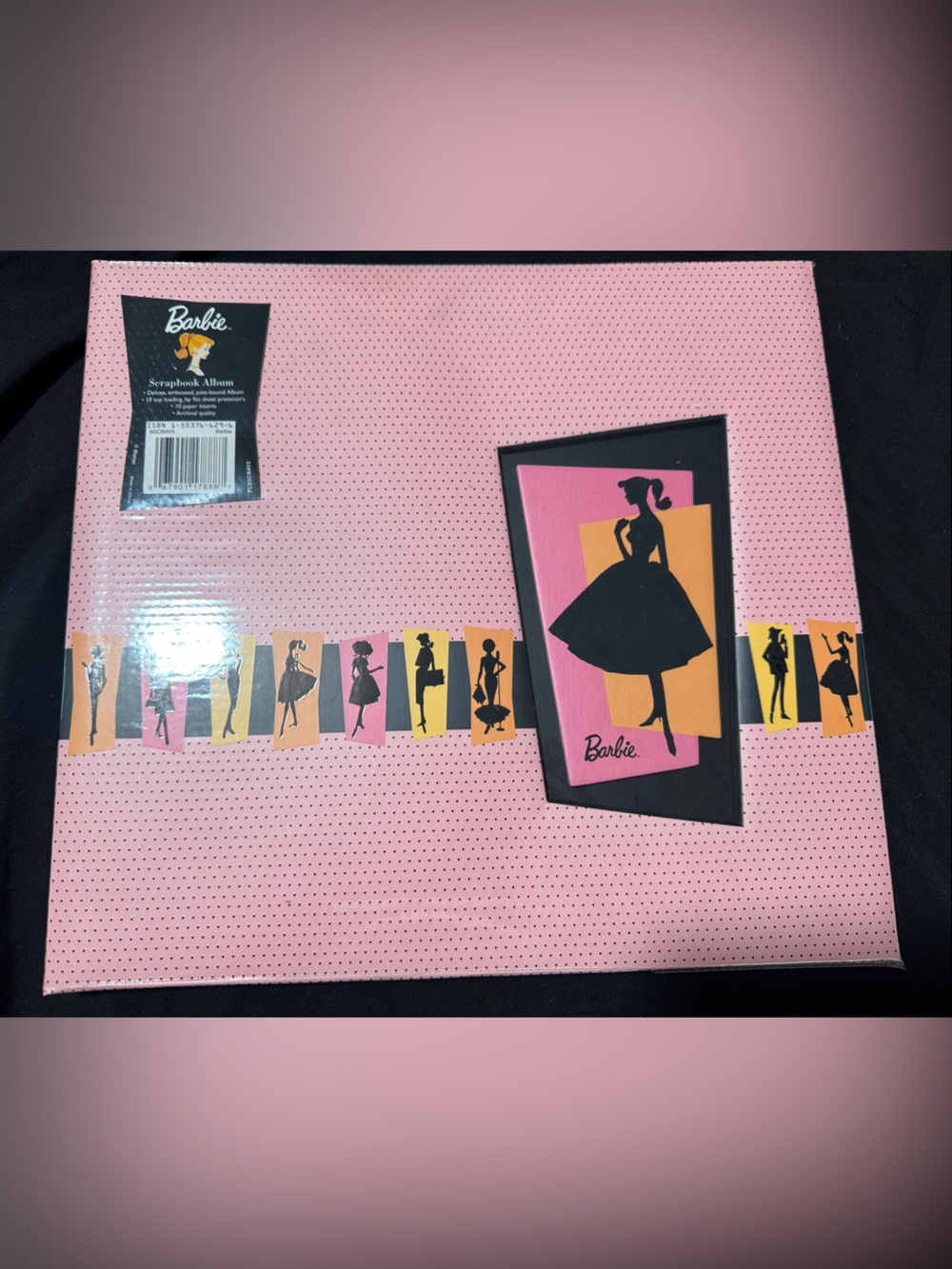 Barbie Pink and Yellow Barbie Silhouette scrapbook photo album